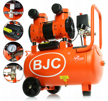Sprężarka cichy kompresor bezolejowy 24l do prób ciśnieniowych 8 bar BJC